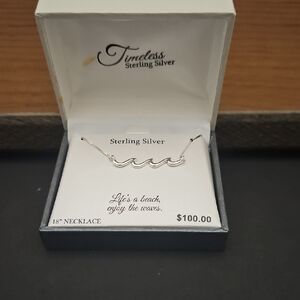Sterling Silver Wave Necklace